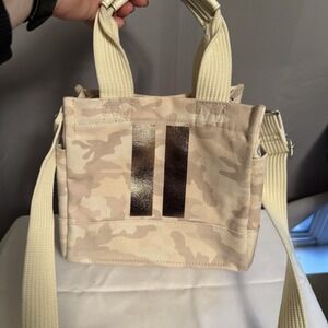 KOALA KANVAS Mini Luxe North South Tote Purse Blush Camo Rose Gold Stripes